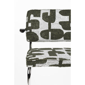   Modern European furniture - Patterned Fabric Cantilevered Dining Armchairs (2) - www.oroa.com | Oroa.com