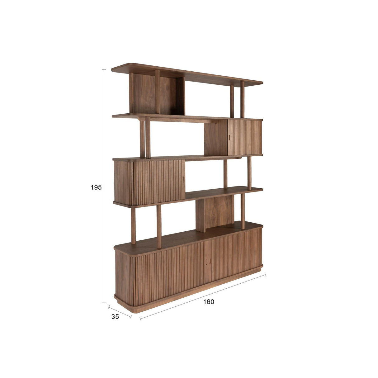   Modern European furniture - Wooden Sliding Door 5-Layer Bookcase - www.oroa.com | Oroa.com