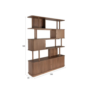   Modern European furniture - Wooden Sliding Door 5-Layer Bookcase - www.oroa.com | Oroa.com