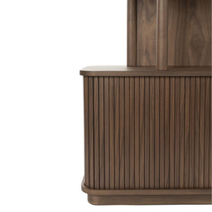   Modern European furniture - Wooden Sliding Door 5-Layer Bookcase - www.oroa.com | Oroa.com