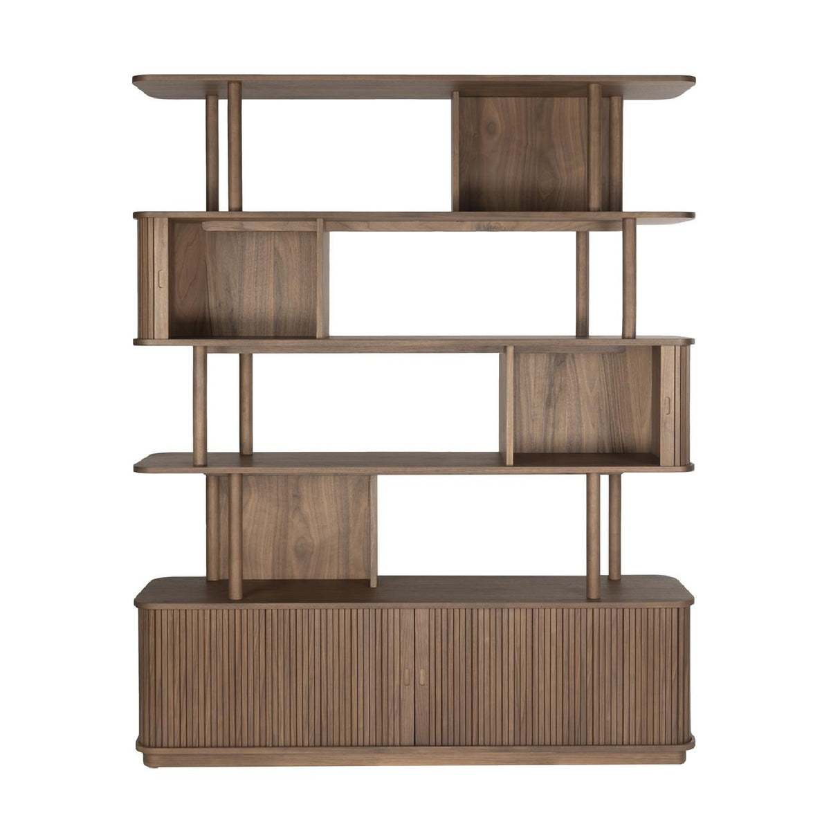   Modern European furniture - Wooden Sliding Door 5-Layer Bookcase - www.oroa.com | Oroa.com