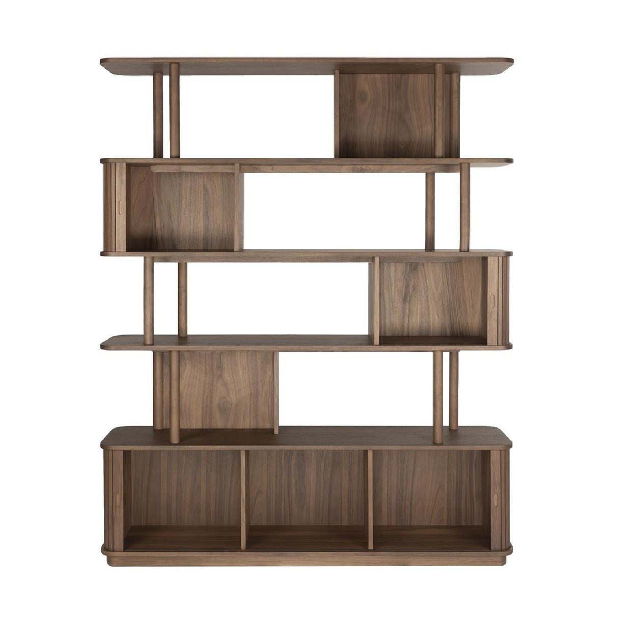   Modern European furniture - Wooden Sliding Door 5-Layer Bookcase - www.oroa.com | Oroa.com