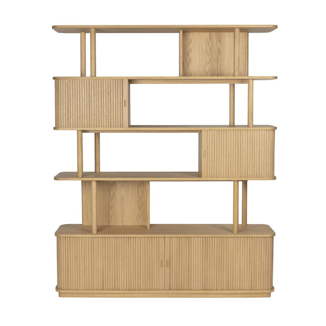 Modern European furniture - Wooden Sliding Door 5-Layer Bookcase - www.oroa.com