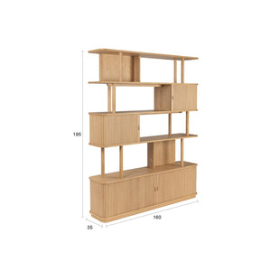   Modern European furniture - Wooden Sliding Door 5-Layer Bookcase - www.oroa.com | Oroa.com