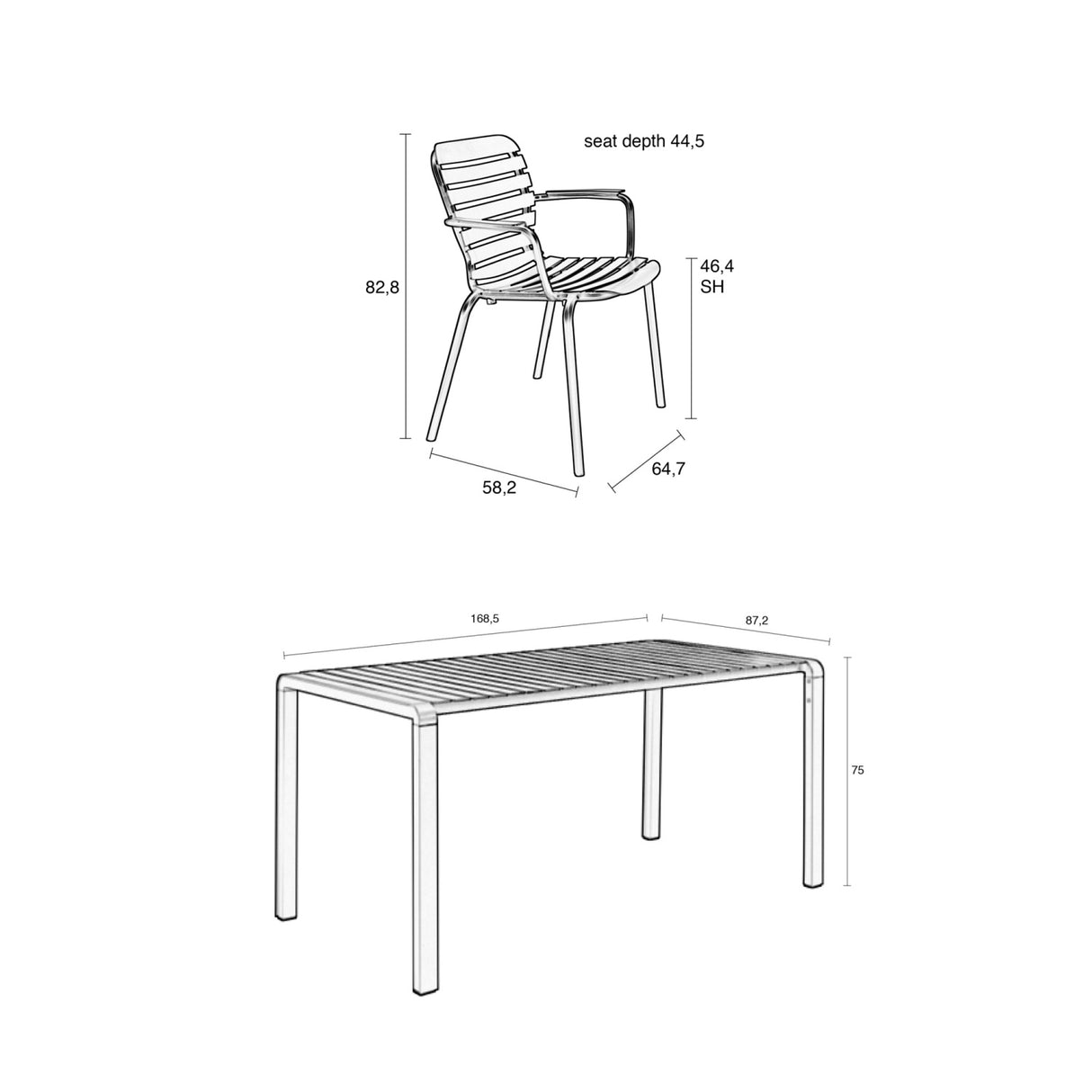   Modern European furniture - Aluminum Garden Table & Armchair Set (4) - www.oroa.com | Oroa.com