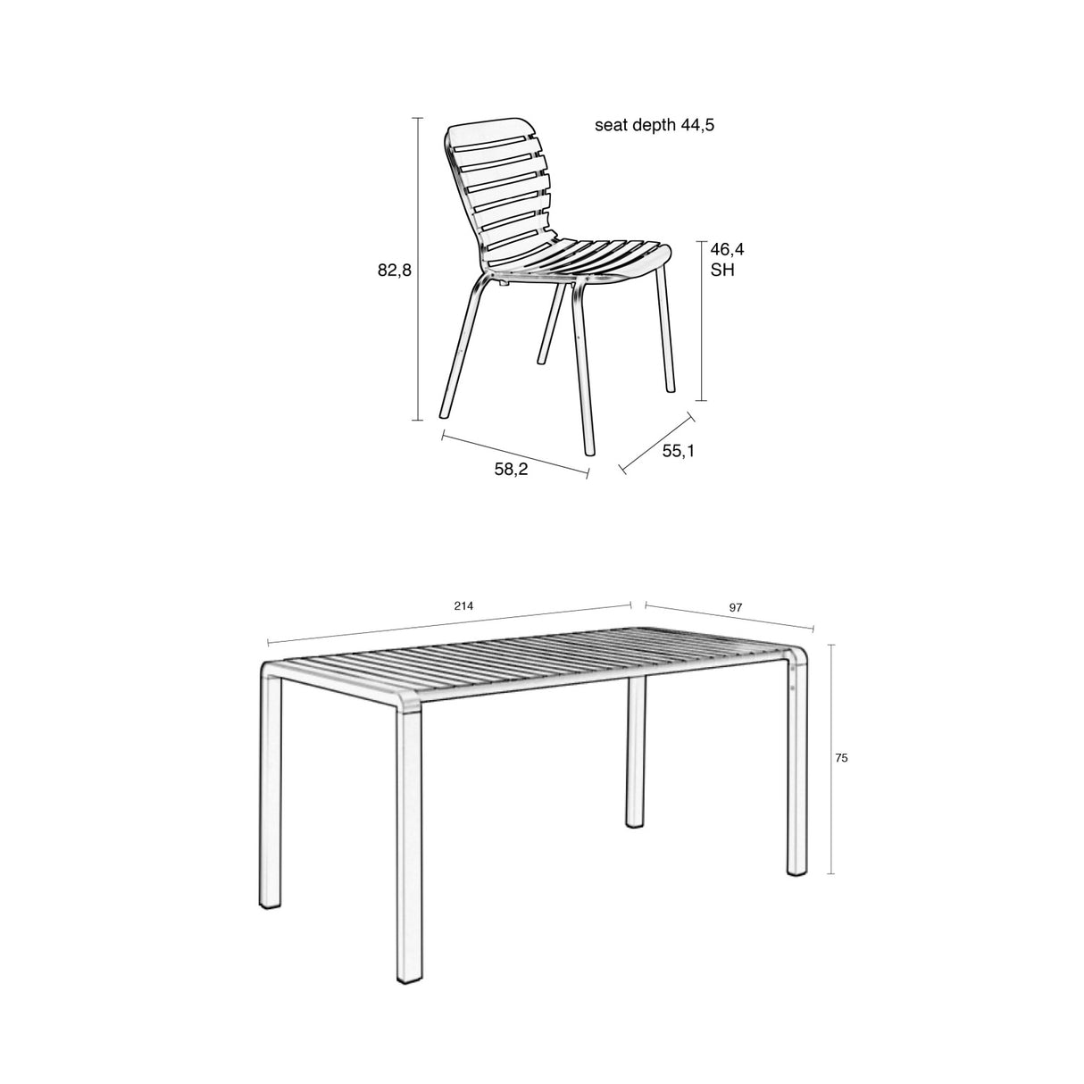   Modern European furniture - Aluminum Garden Table & Chair Set (6) - www.oroa.com | Oroa.com