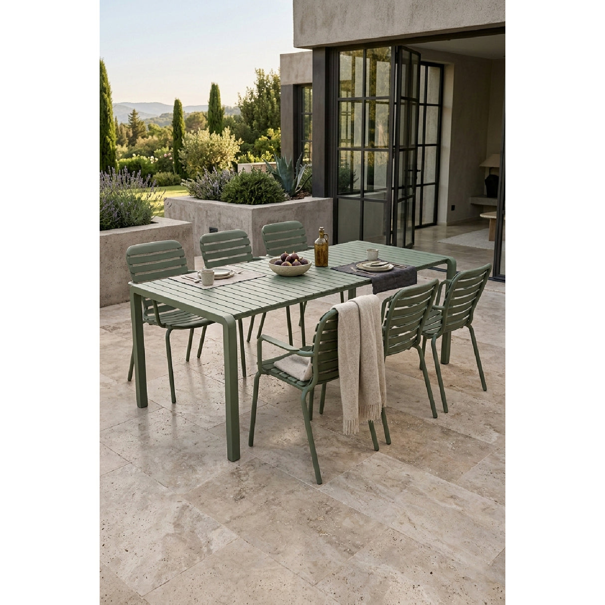  Modern European furniture - Aluminum Garden Table & Armchair Set (6) - www.oroa.com | Oroa.com