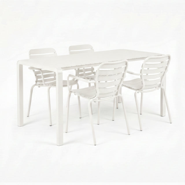 Modern European furniture - Aluminum Garden Table & Armchair Set (4) - www.oroa.com