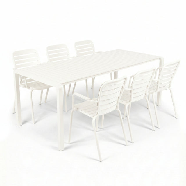 Modern European furniture - Aluminum Garden Table & Armchair Set (6) - www.oroa.com