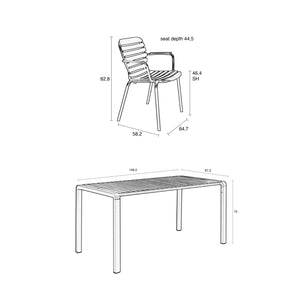   Modern European furniture - Aluminum Garden Table & Armchair Set (4) - www.oroa.com | Oroa.com