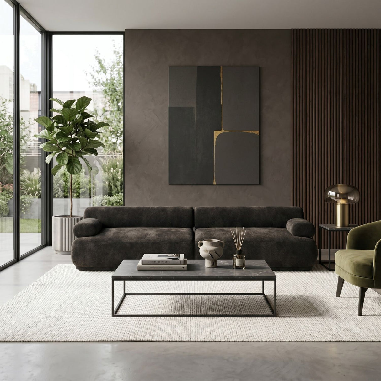   Modern European furniture - Brown 3-Seather Sofa - www.oroa.com | Oroa.com