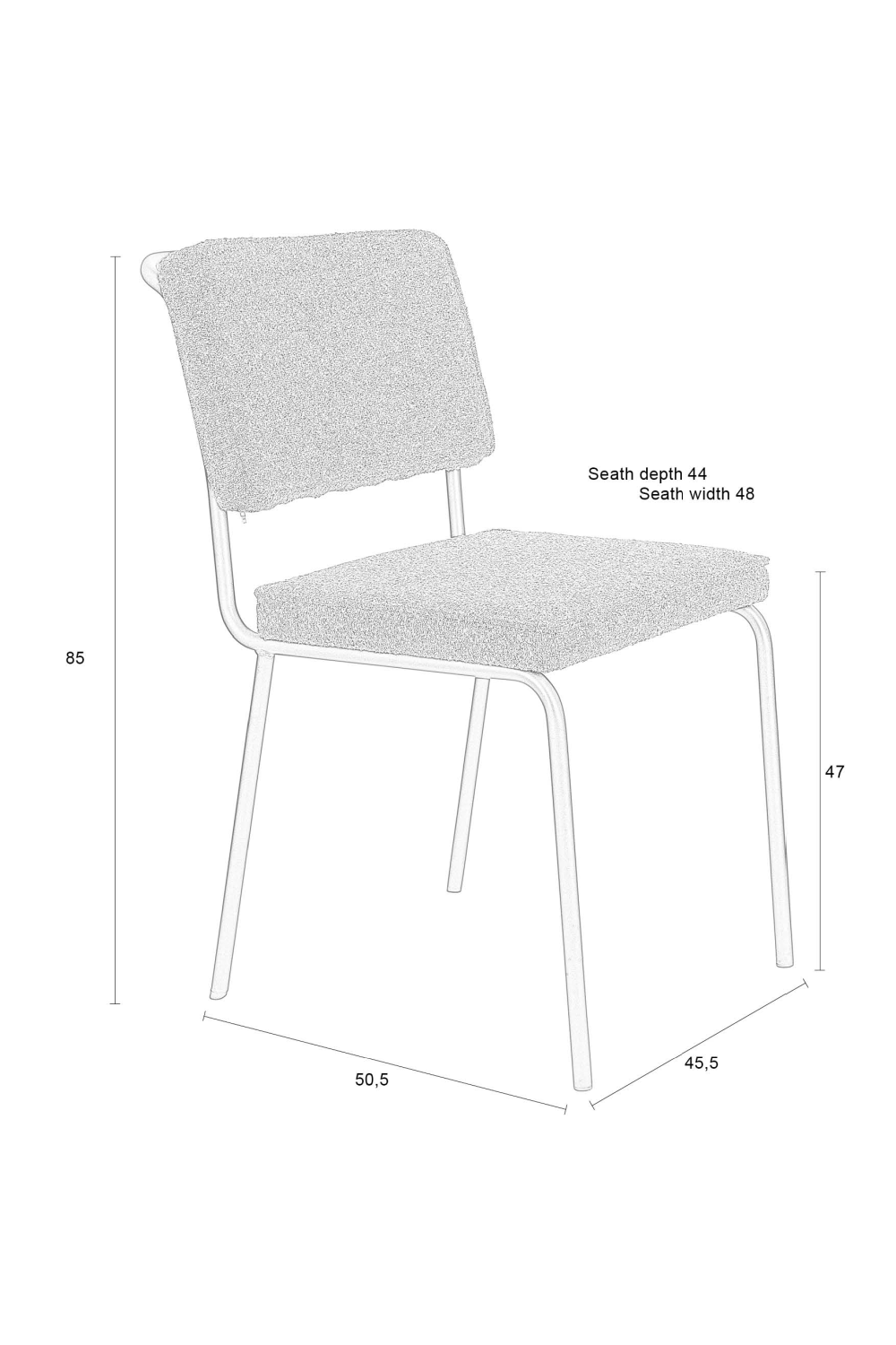 Cushioned Minimalist Dining Chairs (2) | Zuiver Buddy | OROA.com