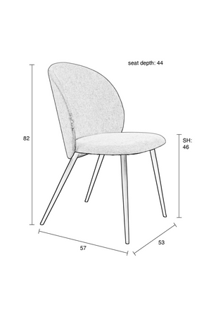 Velvet Curved Dining Chairs (2) | Zuiver Cozy | OROA.com