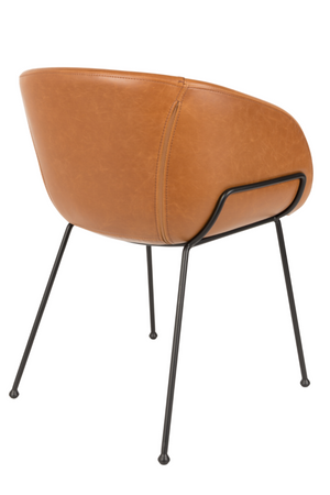 Baseball-Stitched Leather Armchairs (2) | Zuiver Feston | OROA.com
