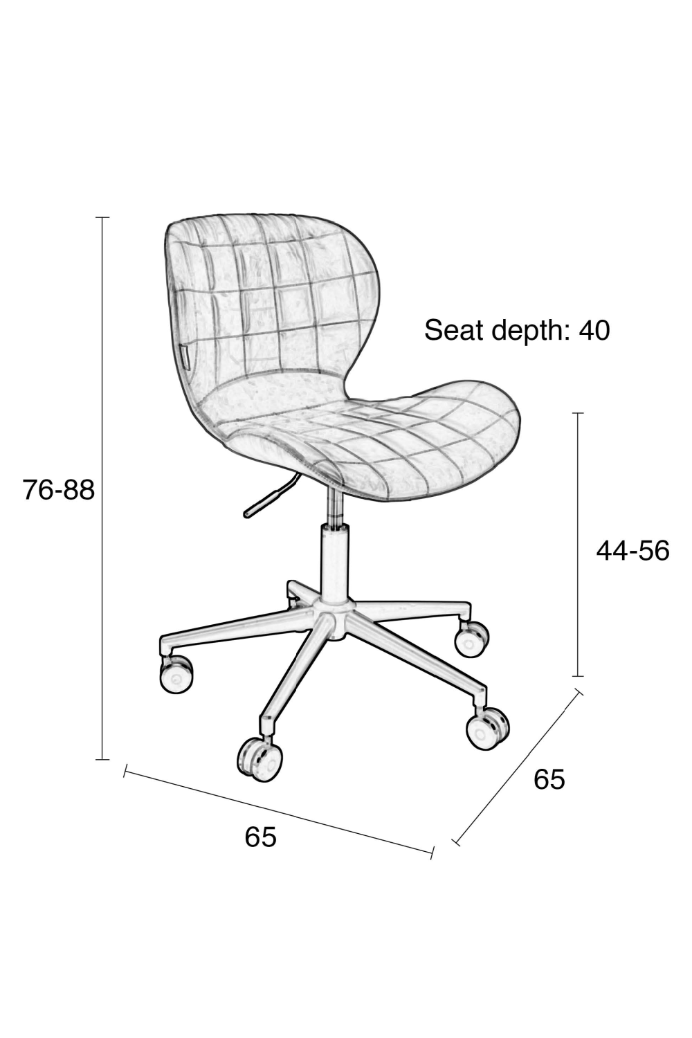 Quilted Adjustable Office Chair | Zuiver Omg | Oroa.com