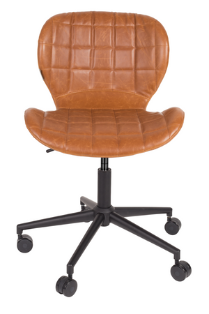Cognac Leather Bucket Office Chair | Zuiver OMG | OROA.com