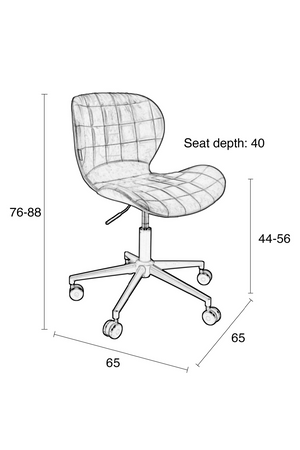 Cognac Leather Bucket Office Chair | Zuiver OMG | OROA.com