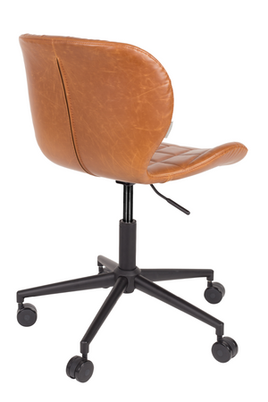 Cognac Leather Bucket Office Chair | Zuiver OMG | OROA.com