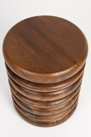 Brown Wooden Layered Stool | Zuiver Disc | OROA.com