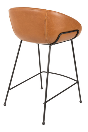 Baseball-Stitched Leather Counter Stools (2) | Zuiver Feston | Oroa.com