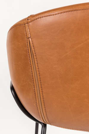Baseball-Stitched Leather Counter Stools (2) | Zuiver Feston | Oroa.com