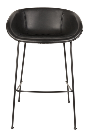 Baseball-Stitched Leather Bar Stools (2) | Zuiver Feston | Oroa.com