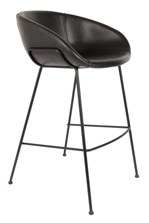 Baseball-Stitched Leather Bar Stools (2) | Zuiver Feston | Oroa.com