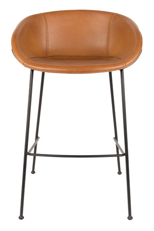 Baseball-Stitched Leather Bar Stools (2) | Zuiver Feston | Oroa.com