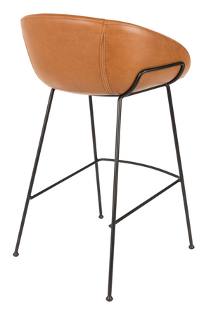 Baseball-Stitched Leather Bar Stools (2) | Zuiver Feston | Oroa.com
