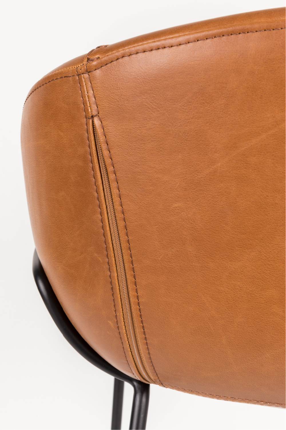 Baseball-Stitched Leather Bar Stools (2) | Zuiver Feston | Oroa.com