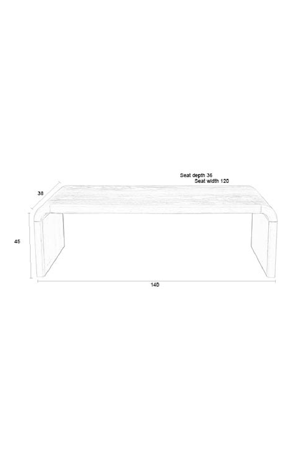 Oak Curved Bench | Zuiver Brave | OROA.com