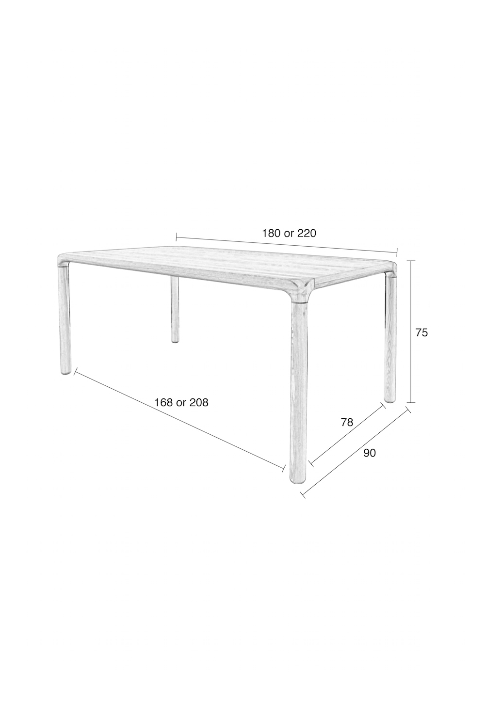 Lacquered Wood Dining Table (L) | Zuiver Storm | OROA.com