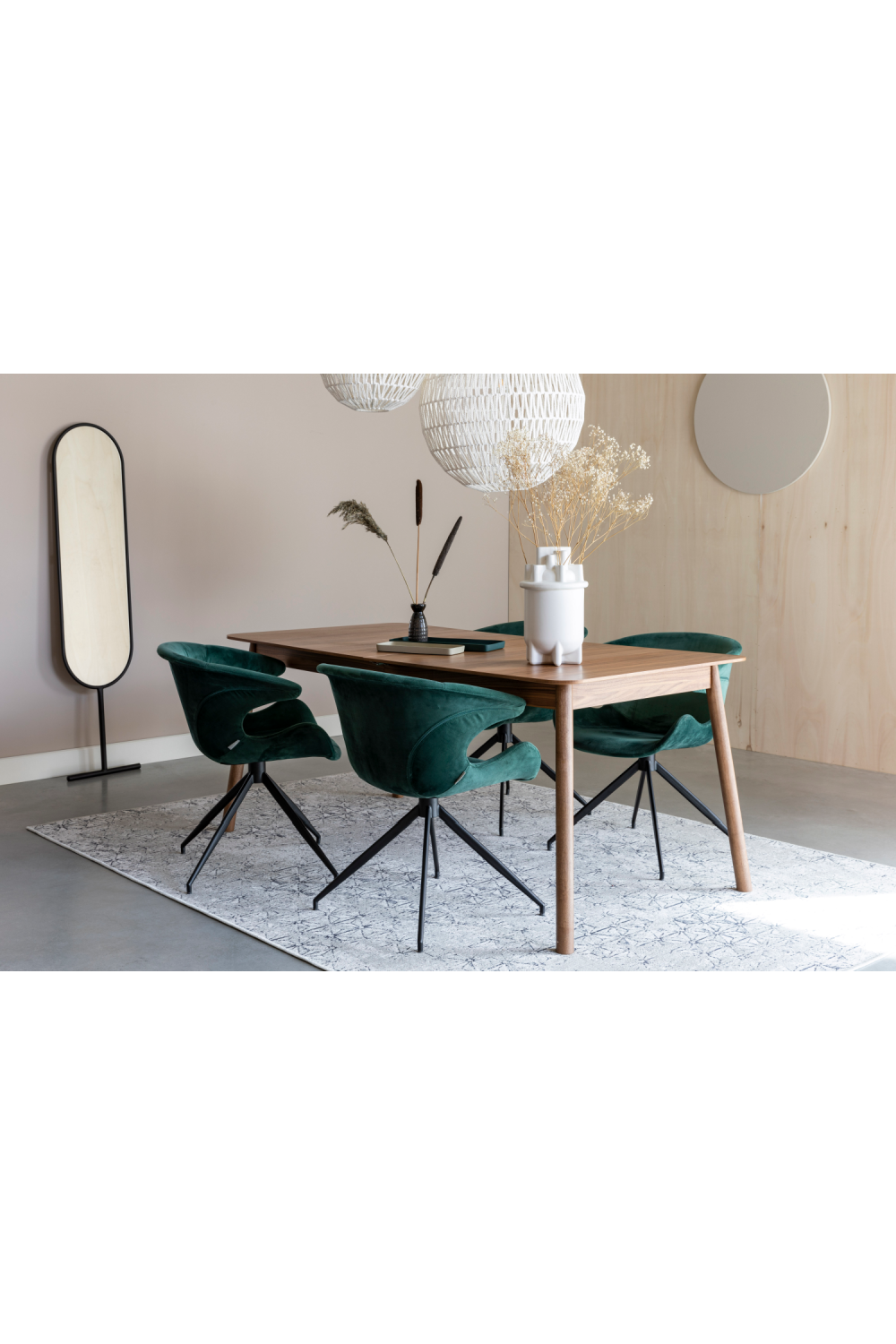 Lacquered Walnut Dining Table | Zuiver Glimps | OROA.com