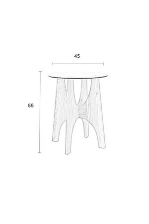 Ash Wood Modern Side Table | Zuiver Kobe | OROA.com