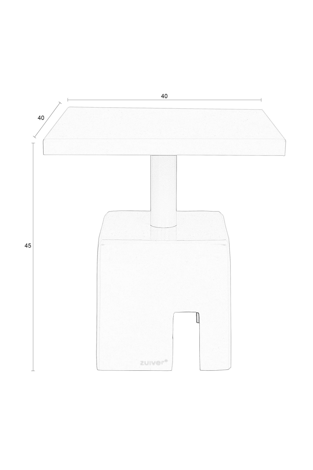 Iron Square Side Table | Zuiver Chubby | OROA.com