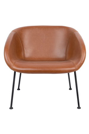 Baseball-Stitched Leather Lounge Chair | Zuiver Feston | Oroa.com