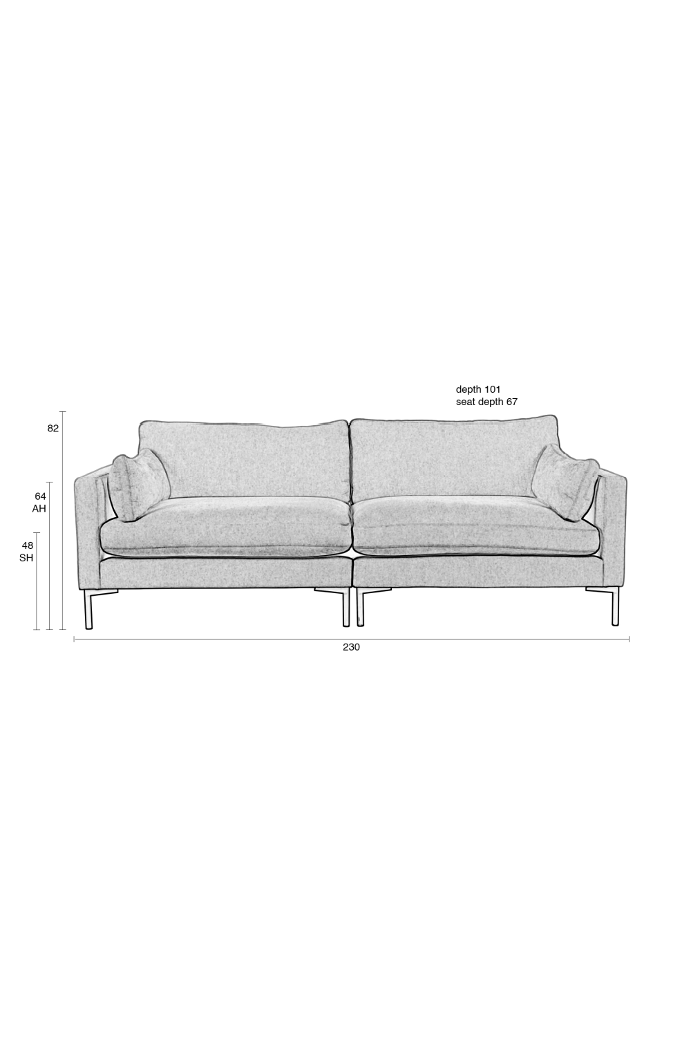 Upholstered 3-Seater Sofa | Zuiver Summer | Oroa.com