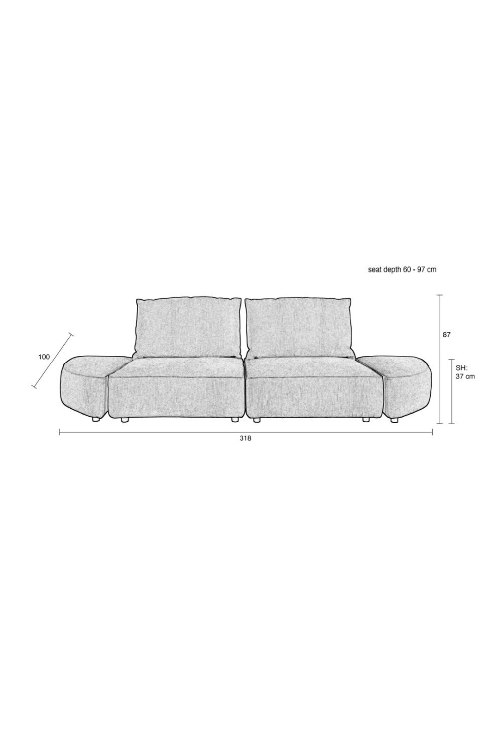 Modern 3-Seater Sofa | Zuiver Hunter | OROA.com