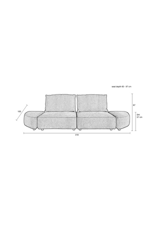 Modern 3-Seater Sofa | Zuiver Hunter | OROA.com