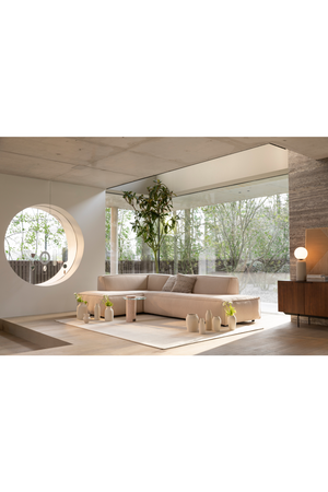 Cream Ribcord Sectional Sofa | Zuiver Fat Freddy | OROA.com