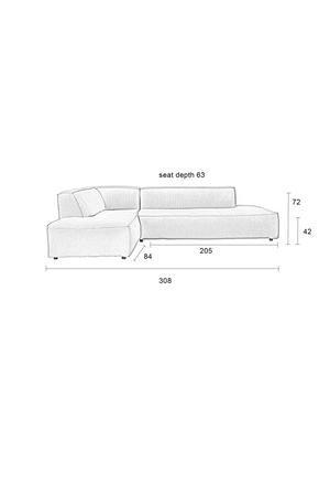 Brown Ribcord Sectional Sofa | Zuiver Fat Freddy | OROA.com