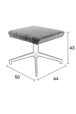 Light Gray Upholstered Ottoman | Zuiver Uncle Jesse | OROA.com