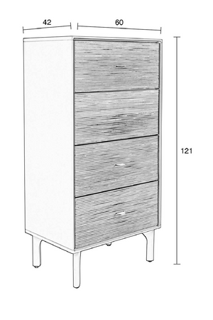 Wooden 4-Drawer Cabinet | Zuiver Morning | OROA.com