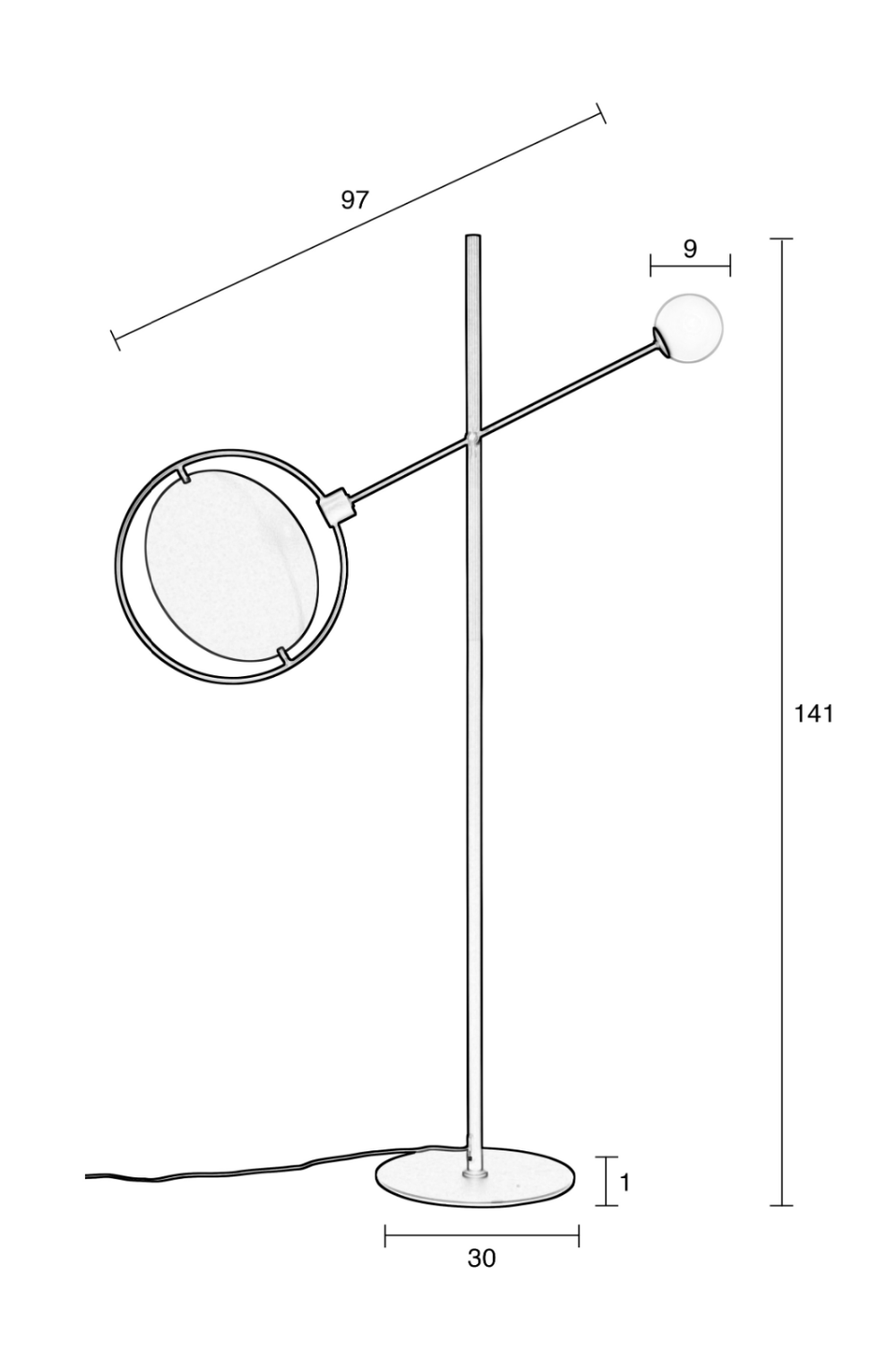 Gold Accent Floor Lamp | Zuiver Sirius | Oroatrade.com