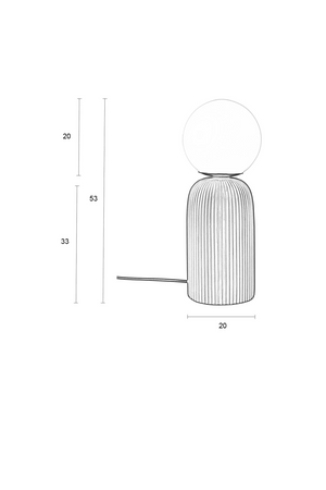 Beige Fluted Ceramic Table Lamp M | Zuiver Dash | OROA.com