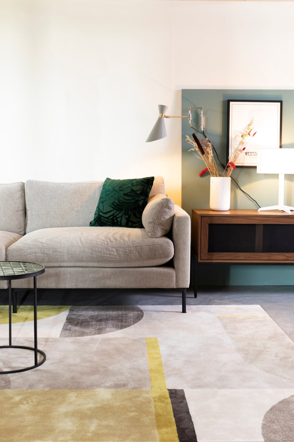 Gray And Yellow Carpet | Zuiver Hilton | OROA.com