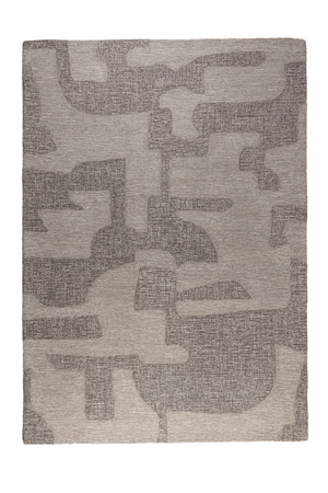 Gray Wool Patterned Rug 5' x 7'5" | Zuiver Frantic | OROA.com