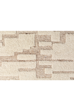 Beige Wool Patterned Carpet | Zuiver Hills | OROA.com