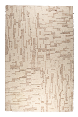 Beige Wool Patterned Carpet | Zuiver Hills | OROA.com