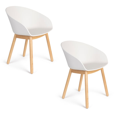   Modern European furniture - Oak Legged Molded Dining Armchairs (2) - www.oroa.com | Oroa.com